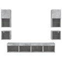 VidaXL 8-częściowy zestaw mebli TV z LED, szarość betonu