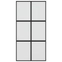 VidaXL Drzwi przesuwne, czarne, 102,5x205cm, szkło hartowane aluminium