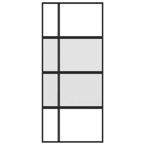 VidaXL Drzwi przesuwne, czarne, 90x205 cm, szkło hartowane, aluminium