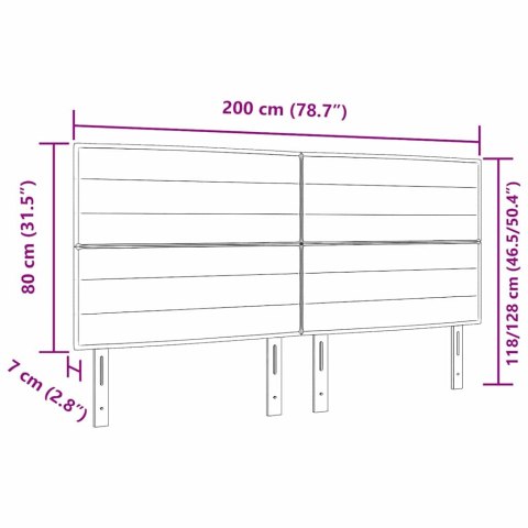 WEZGŁOWIE LED ZE LED LIGHTS CIEMNOSZARY 200CM POLIESTER