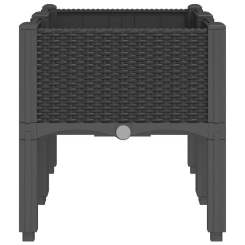 VidaXL Donica ogrodowa z nóżkami, czarna, 80x40x42 cm, PP