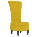 VidaXL Fotel z wysokim oparciem, żółty, aksamit, pikowany