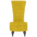 VidaXL Fotel z wysokim oparciem, żółty, aksamit, pikowany