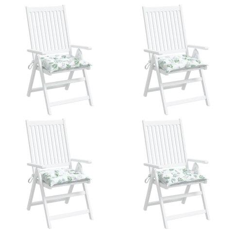 PODUSZKI NA KRZESŁA 4 SZT. WZÓR W LIŚCIE 40X40X7CM TKANINA