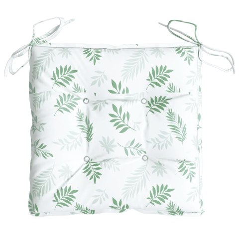 PODUSZKI NA KRZESŁA 4 SZT. WZÓR W LIŚCIE 40X40X7CM TKANINA