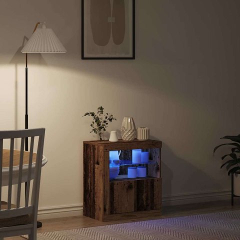 KOMODA LED BRĄZOWY 60,5X 37X 67CM