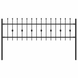 VidaXL Ogrodzenie z kolcami Czarny 200 x 130 cm