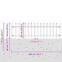 VidaXL Ogrodzenie z kolcami Czarny 200 x 130 cm