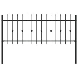VidaXL Ogrodzenie z kolcami Czarny 200 x 130 cm