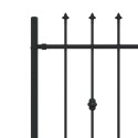 VidaXL Ogrodzenie z kolcami Czarny 200 x 130 cm