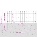 VidaXL Ogrodzenie z kolcami Czarny 200 x 130 cm