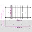 VidaXL Ogrodzenie z kolcami Czarny 200 x 150 cm