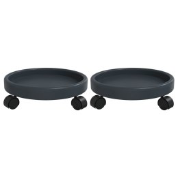 VidaXL Podstawki pod donicę, z kółkami, 2 szt., szare, 34 cm, 35 kg