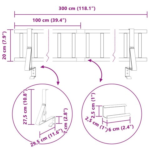 VidaXL Stróż śniegu na dachu Antracyt 300 x 29,5 x 34,5 cm Stal