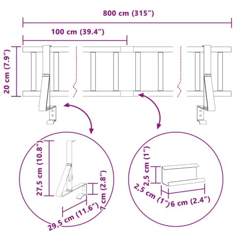 VidaXL Stróż śniegu na dachu Antracyt 800 x 29,5 x 34,5 cm Stal