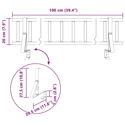 VidaXL Stróż śniegu na dachu Czarny 100 x 29,5 x 34,5 cm Stal