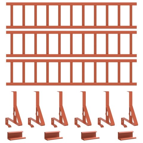 VidaXL Stróż śniegu na dachu Czerwony 300 x 29,5 x 34,5 cm Stal