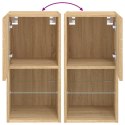 SZAFKI TV Z LED 2 SZT. DĄB SONOMA 30,5X30X60CM