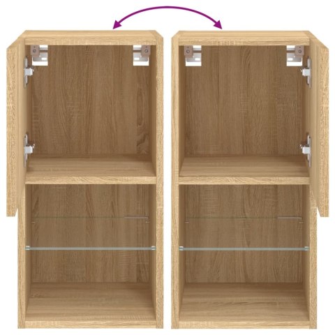 SZAFKI TV Z LED 2 SZT. DĄB SONOMA 30,5X30X60CM