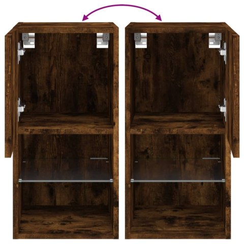 SZAFKI TV Z LED 2 SZT. PRZYDYMIONY DĄB 30,5X30X60CM