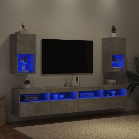 SZAFKI TV Z LED 2 SZT. SZAROŚĆ BETONU 30,5X30X60CM