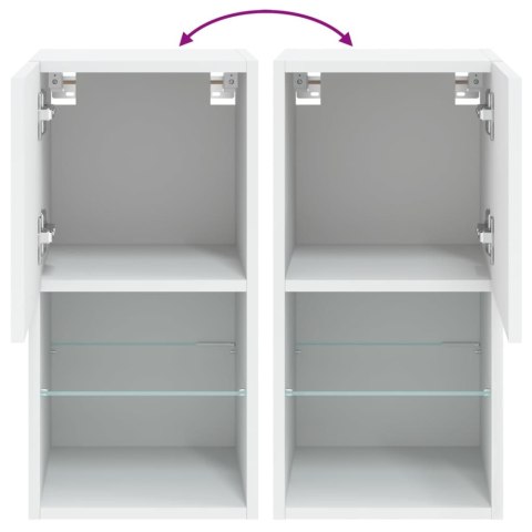 SZAFKI POD TELEWIZOR Z LED 2 SZT. BIAŁE 30,5X30X60CM