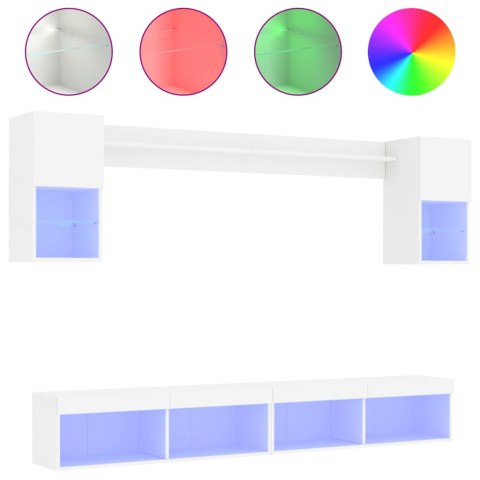 VidaXL 6-częściowy zestaw mebli TV z LED, biały