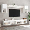 VidaXL 6-częściowy zestaw mebli TV z LED, biały
