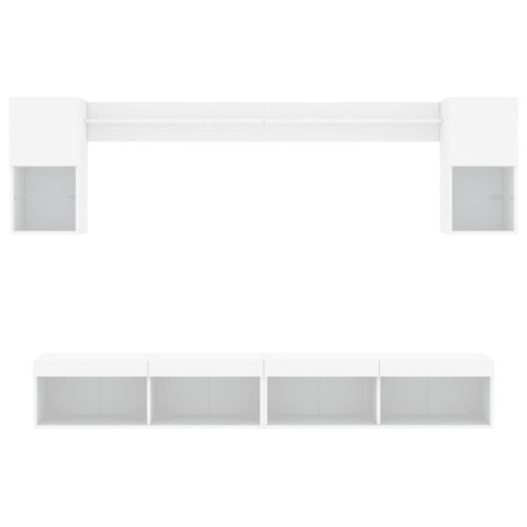 VidaXL 6-częściowy zestaw mebli TV z LED, biały