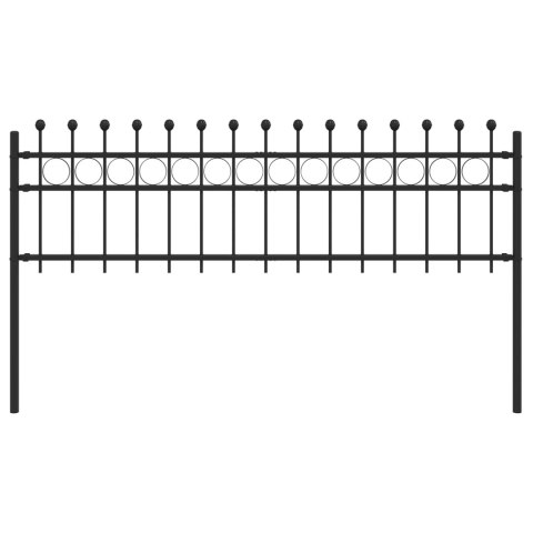 VidaXL Ogrodzenie Ring Czarny 200 x 130 cm Stal malowana proszkowo