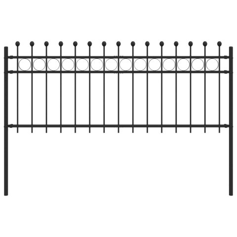 VidaXL Ogrodzenie Ring Czarny 200 x 130 cm Stal malowana proszkowo