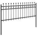 VidaXL Ogrodzenie Ring Czarny 200 x 130 cm Stal malowana proszkowo