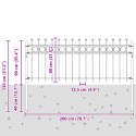 VidaXL Ogrodzenie Ring Czarny 200 x 130 cm Stal malowana proszkowo