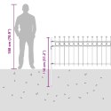 VidaXL Ogrodzenie Ring Czarny 200 x 130 cm Stal malowana proszkowo