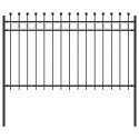 VidaXL Ogrodzenie Ring Czarny 200 x 130 cm Stal malowana proszkowo