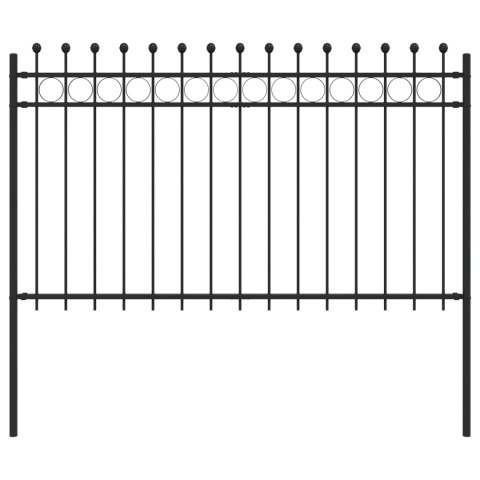 VidaXL Ogrodzenie Ring Czarny 200 x 130 cm Stal malowana proszkowo