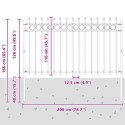 VidaXL Ogrodzenie Ring Czarny 200 x 130 cm Stal malowana proszkowo