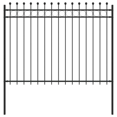 VidaXL Ogrodzenie Ring Czarny 200 x 200 cm Stal malowana proszkowo