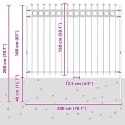 VidaXL Ogrodzenie Ring Czarny 200 x 200 cm Stal malowana proszkowo