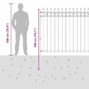 VidaXL Ogrodzenie Ring Czarny 200 x 200 cm Stal malowana proszkowo