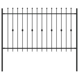 VidaXL Ogrodzenie z kolcami Czarny 200 x 130 cm