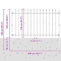 VidaXL Ogrodzenie z kolcami Czarny 200 x 130 cm