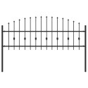 VidaXL Ogrodzenie z kolcami Czarny 200 x 130 cm