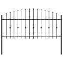 VidaXL Ogrodzenie z kolcami Czarny 200 x 130 cm
