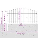 VidaXL Ogrodzenie z kolcami Czarny 200 x 130 cm