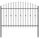 VidaXL Ogrodzenie z kolcami Czarny 200 x 130 cm