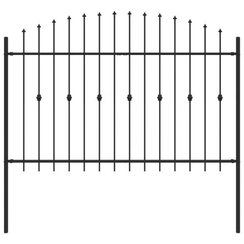 VidaXL Ogrodzenie z kolcami Czarny 200 x 130 cm