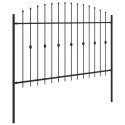 VidaXL Ogrodzenie z kolcami Czarny 200 x 130 cm