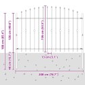 VidaXL Ogrodzenie z kolcami Czarny 200 x 130 cm
