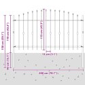 VidaXL Ogrodzenie z kolcami Czarny 200 x 150 cm
